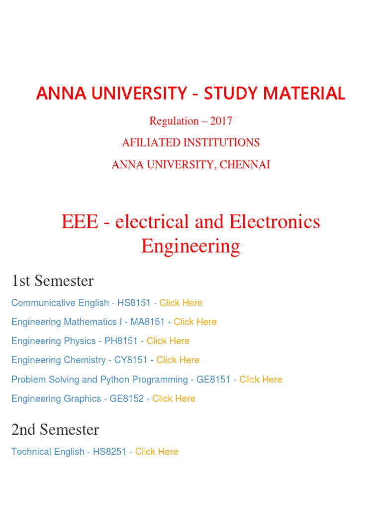 Regulation 2017 ANNA UNIVERSITY Important Question and Answers - STUDY ...