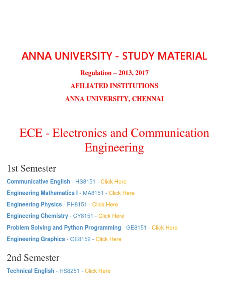 Ece Department - ANNA UNIVERSITY Important Question and Answers ...