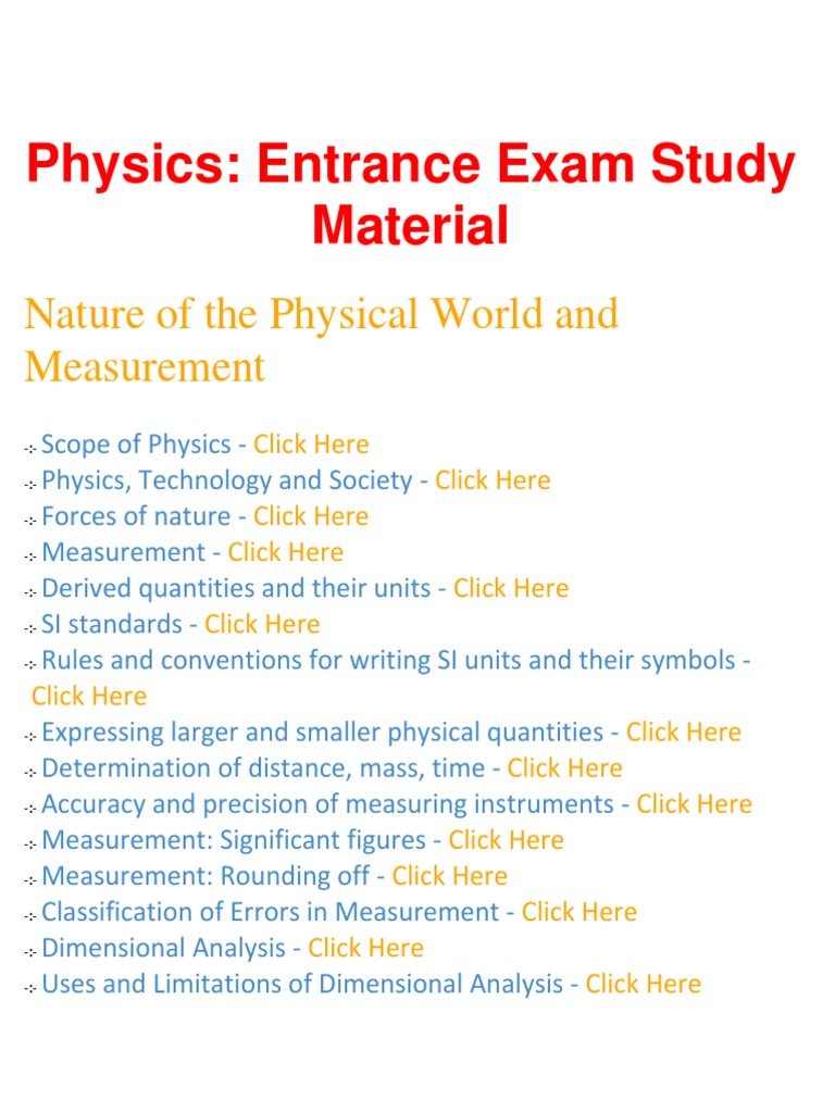 Physics Study Material Overview | PDF | Magnetic Field ...