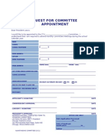 Request for Committee Appointment Form