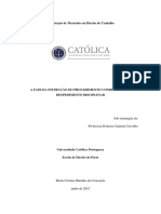 A Fase Da Instrução Do Procedimento Conducente Ao Despedimento Disciplinar