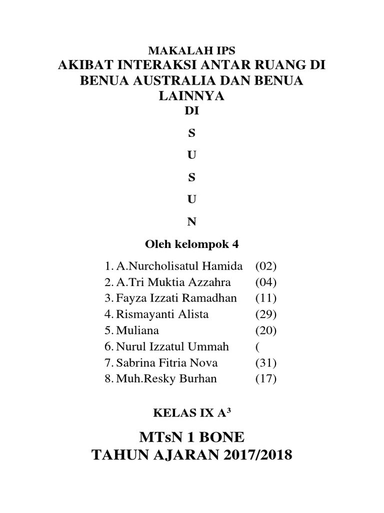 Kata Pengantar Makalah Ips Benua Australia Contoh Makalah