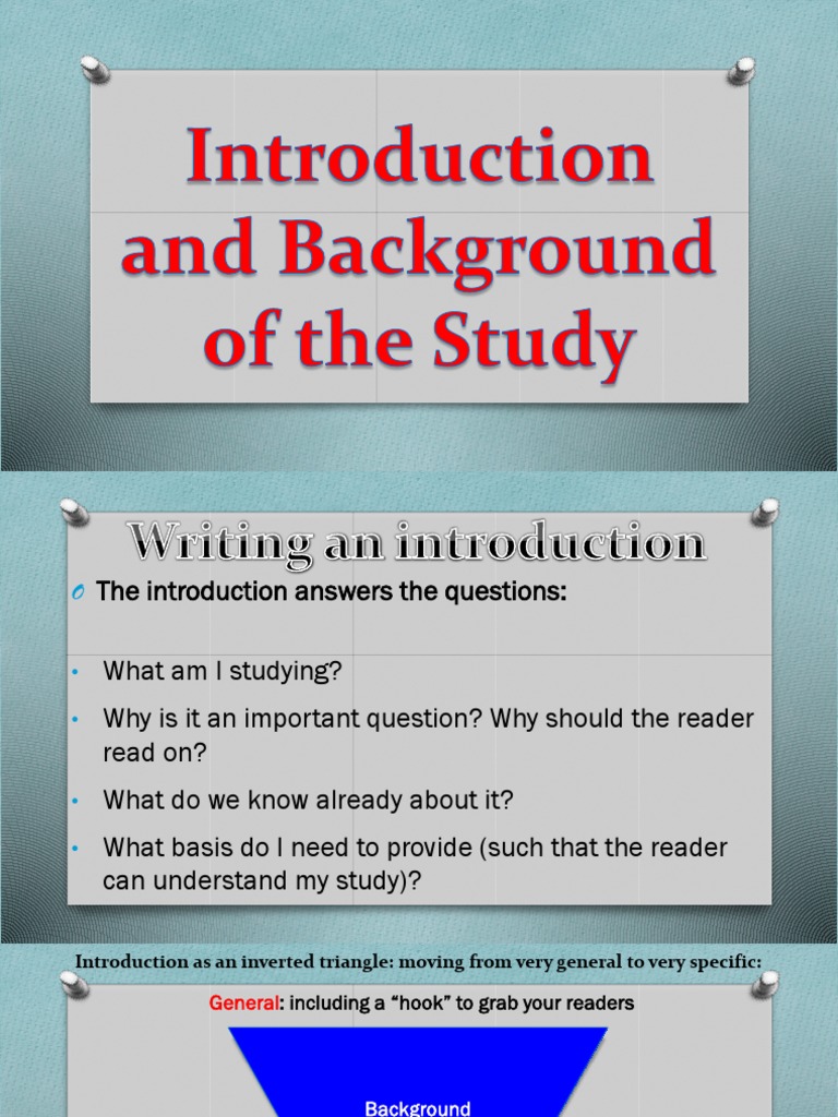 what is introduction and background of the study in research