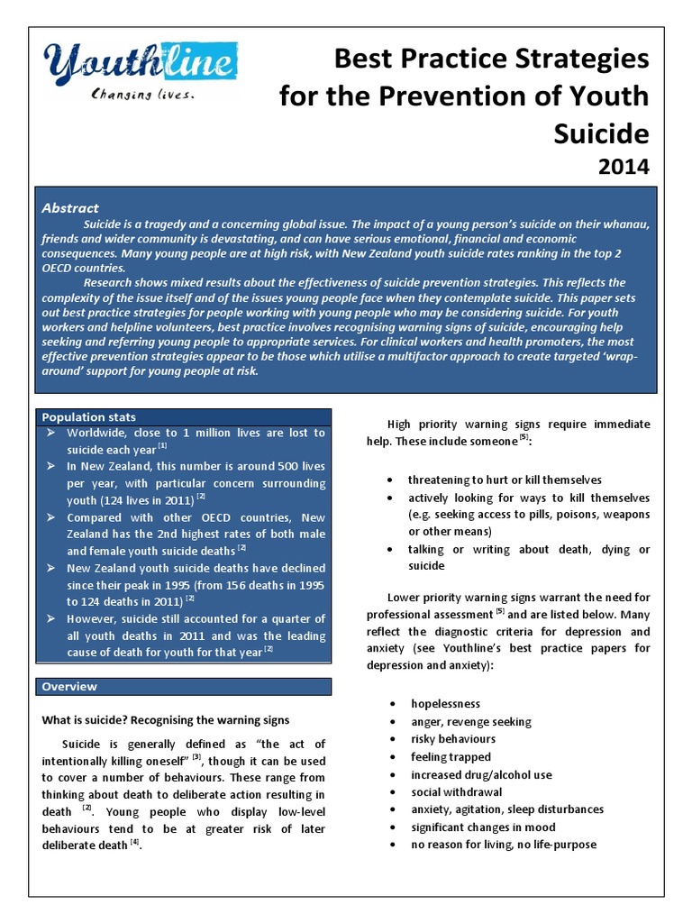 Youth Suicide Prevention Strategies | PDF | Suicide | Major Depressive ...
