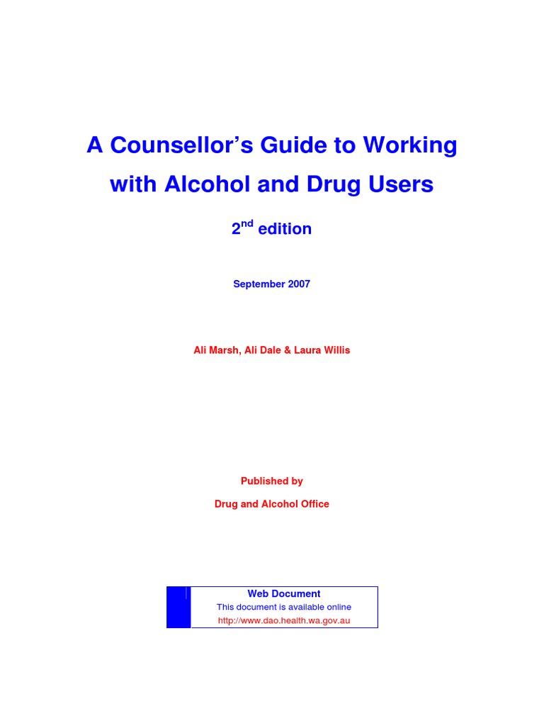 Counsellors Guide To Working With Alcohol and Drug Users PDF | PDF ...