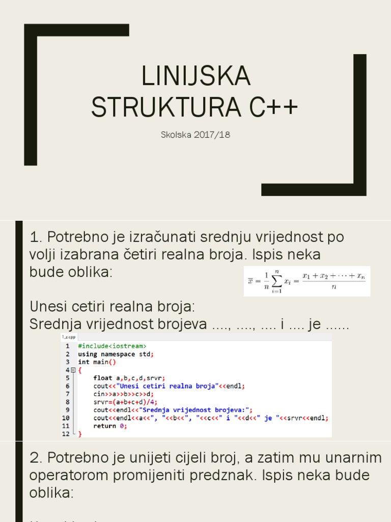 LINIJSKA STRUKTURA C++
