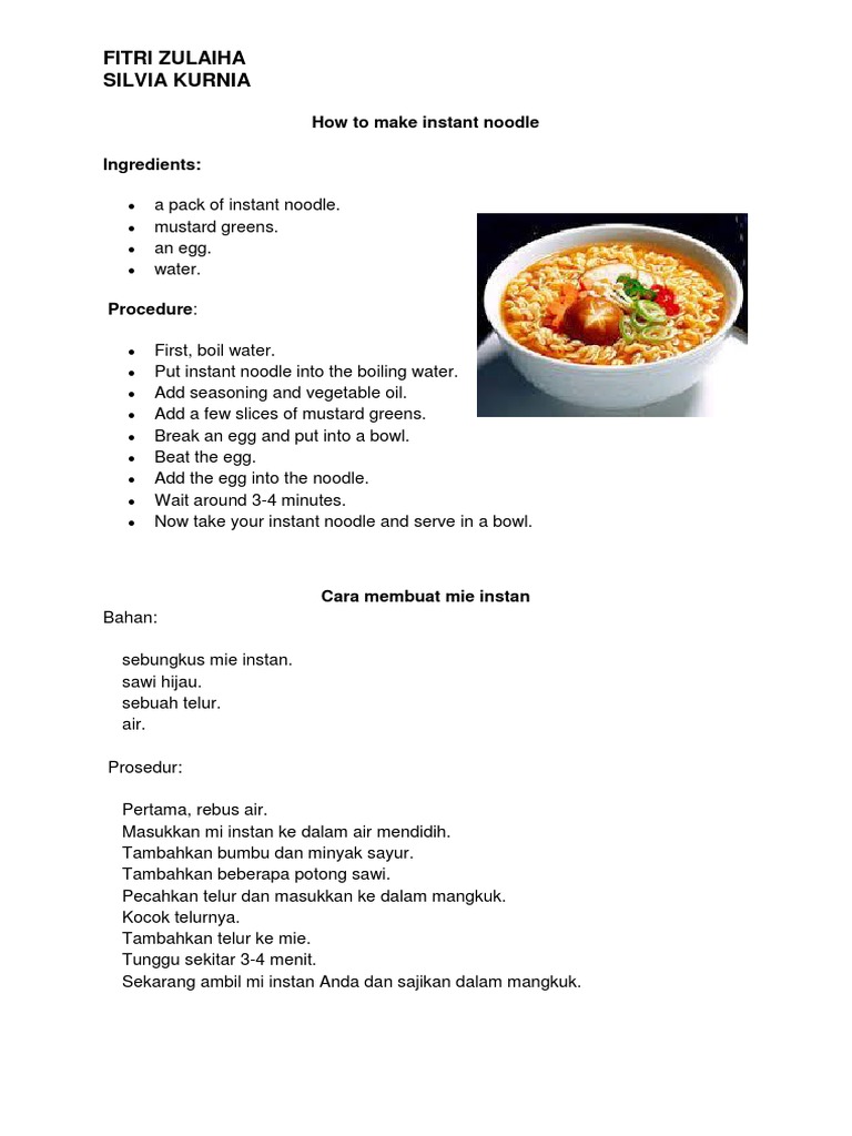 23++ Contoh procedure text membuat mie instan info