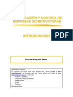 Introducción de Planificación y Control de Empresas Constructoras