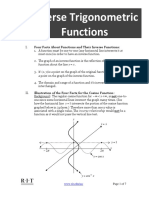 Inverse Trigonometric Functions: Four Facts About Functions and Their Inverse Functions