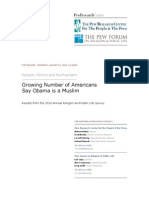 Growing Number of Americans Say Obama is a Muslim