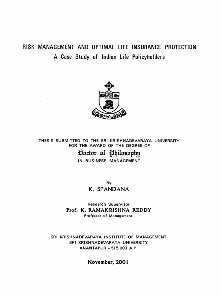 Risk Management in Indian Life Insurance | PDF | Religion & Spirituality