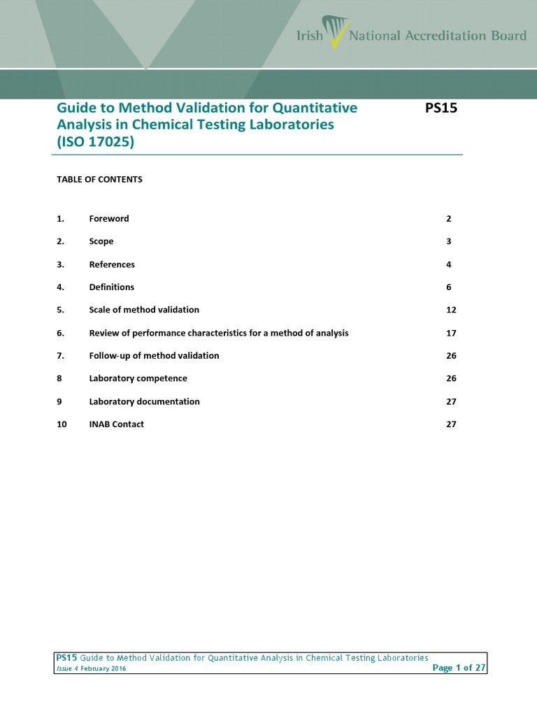 Guide to Method Validation for Quantitative Analysis in Chemical