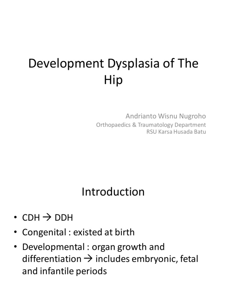 Developmental Hip Dysplasia and Dislocation PDF Hip Human Anatomy