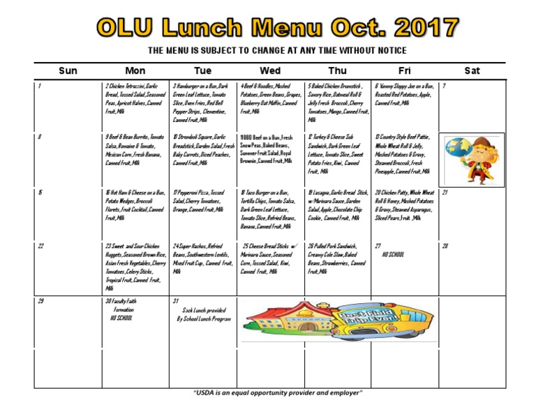oct english lunch menu  2022 Salad Hamburgers
