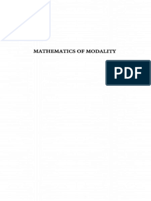 Mathematics Of Modality Model Theory Mathematical Logic