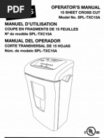 Download Staples SPL-TCX15A Cross Cut Shredder Manual by Matthew Leingang SN36122644 doc pdf