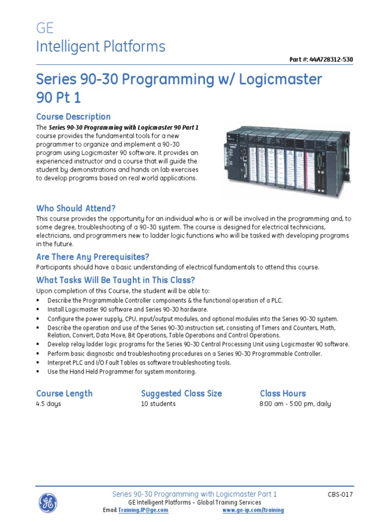 CBS-017 Series 90-30 Programming With Logicmaster Part 1 | PDF ...