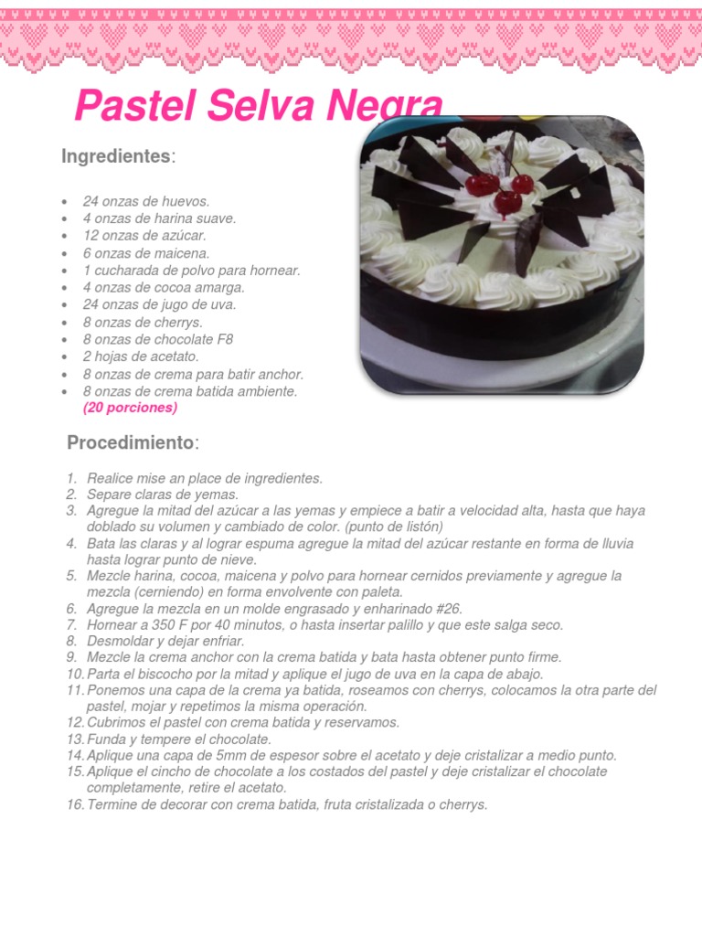 Recetas de Pasteles y Postres Variados | PDF | Pasteles | Crema
