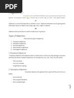 Assignment of English Adjective and Types of Adjectives