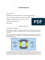 Prueba Polaridad y Desfases de Transformadores