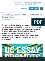 Uc Essay 2016-2017 Prompts Examples Admitsee