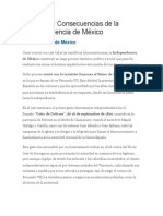 Causas y Consecuencias de La Independencia de México