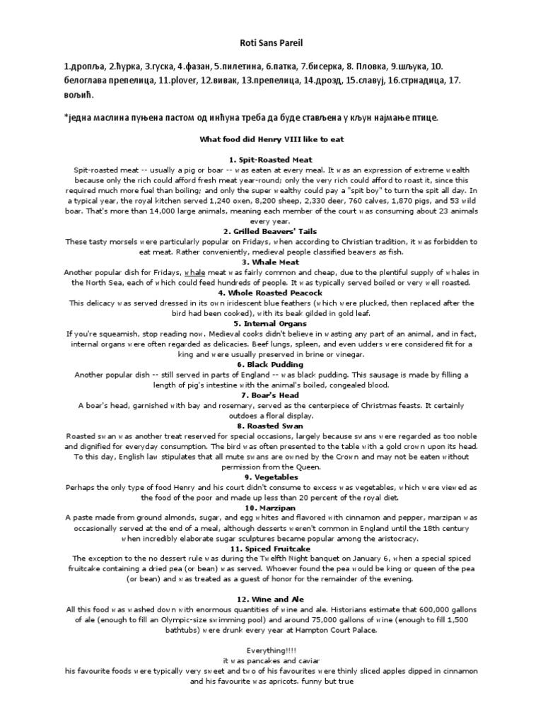 Roti Sans Pareil | PDF | Roasting | Sausage