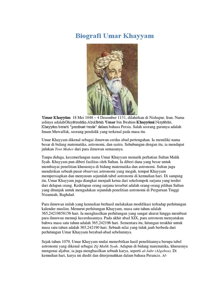 Biografi Umar Khayyam Pdf
