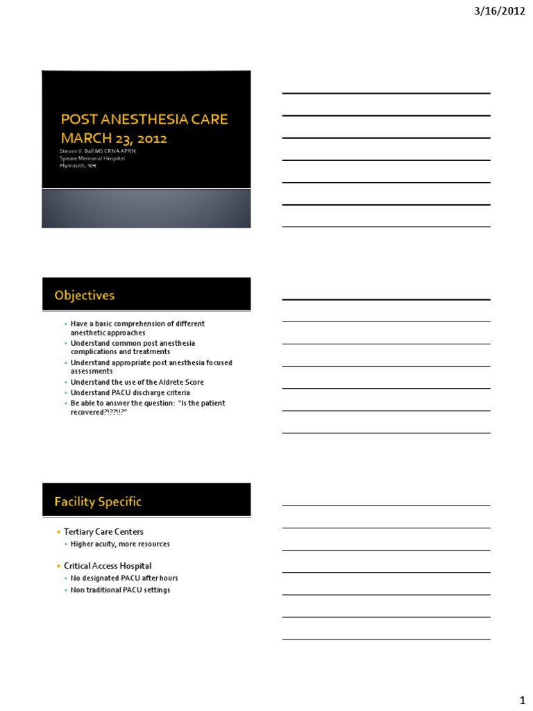 Post Anesthesia Care.pdf | Anesthesia | Analgesic