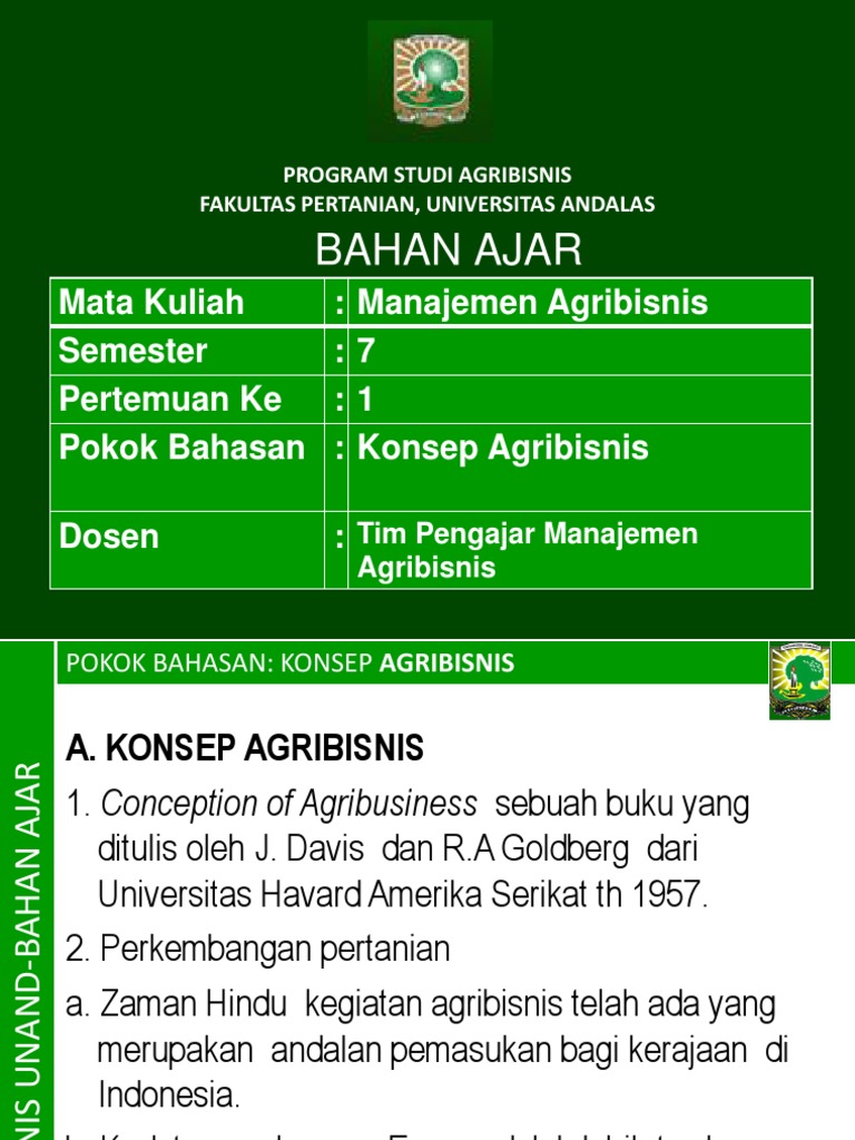 1 Konsep Agribisnis