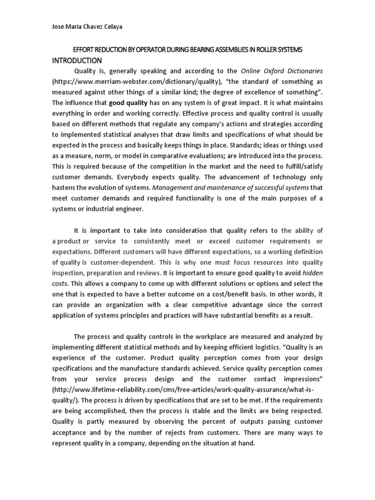 Introduction - Theoretical Framework | PDF | Quality (Business) | Causality