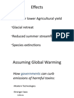 Higher or Lower Agricultural Yield - Glacial Retreat - Reduced Summer Streamflows - Species Extinctions