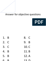 Answer For Objective Questions