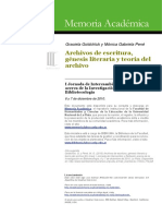 Archivo y Crítica Genética PDF