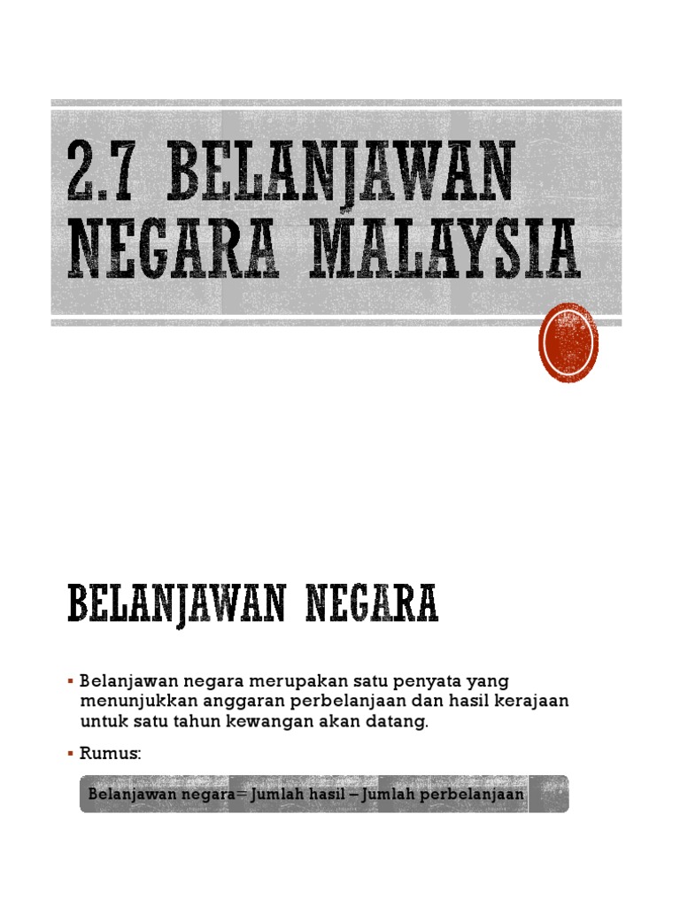 Belanjawan Negara Malaysia Pdf