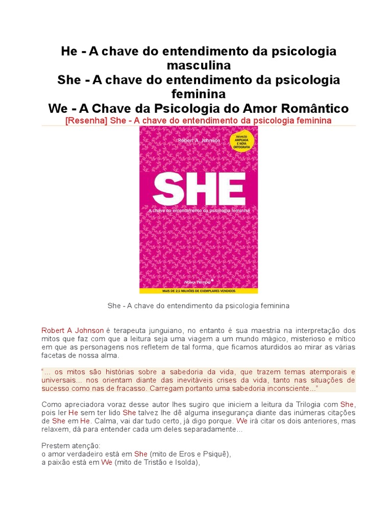 Resenha He She We | PDF | Cálice sagrado | Romantismo