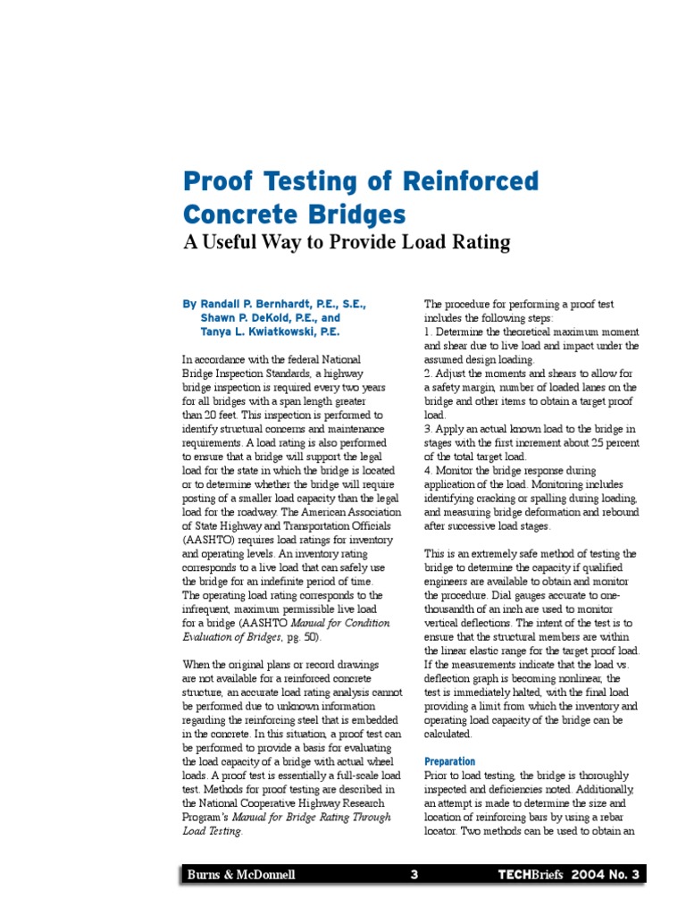 Article Proof Testing of Reinforced Concrete Bridges 04 | PDF ...