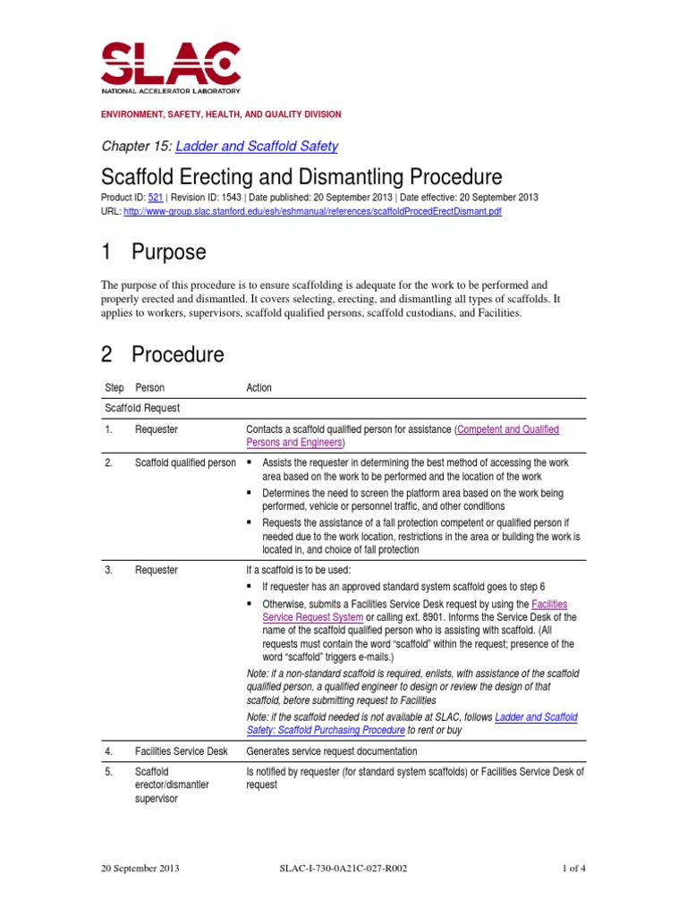 Scaffold Erecting and Dismantling Guide | PDF | Scaffolding | Safety