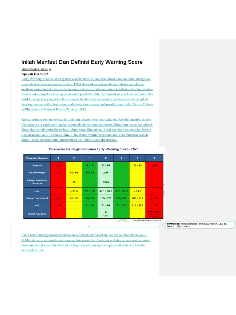 Early Warning Score (EWS) PDF