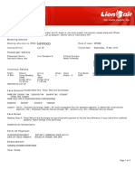 Lion Air eTicket Itinerary Receipt for Flights from Ujung Pandang to Palu