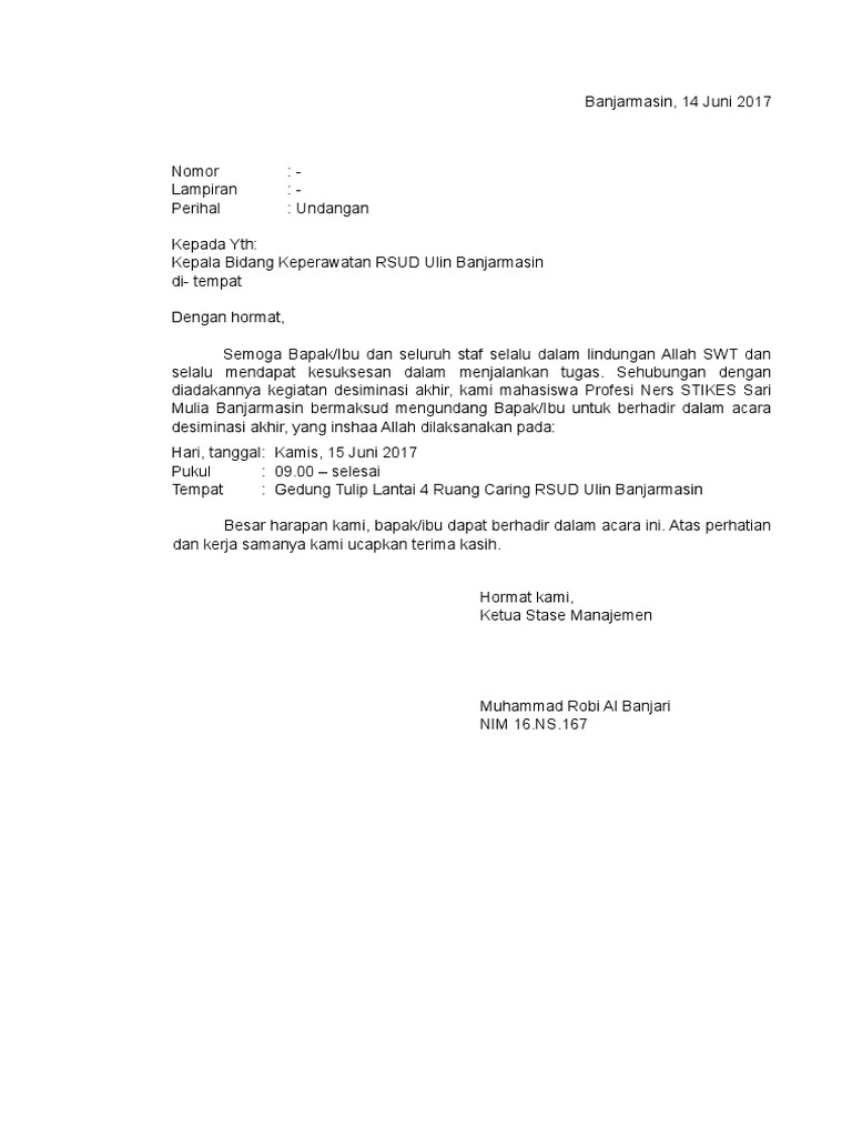 Contoh Surat Resmi Tanpa Kop Contoh Kop Surat