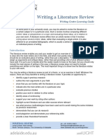 Writing A Literature Review: Writing Centre Learning Guide