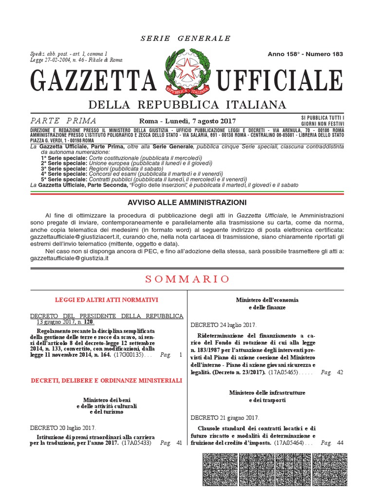 Gazzetta Ufficiale Italia PDF