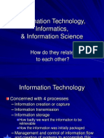 Information Technology, Informatics, & Information Science: How Do They Relate To Each Other?