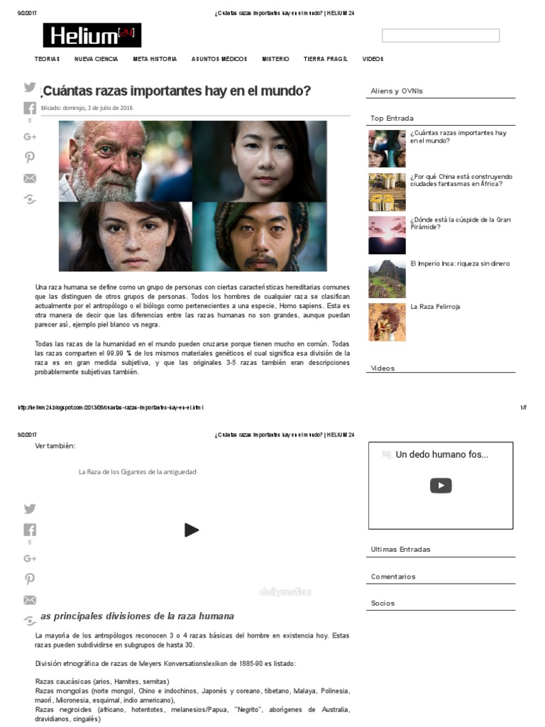 Cuántas Razas Importantes Hay en El Mundo | Race (Human ...