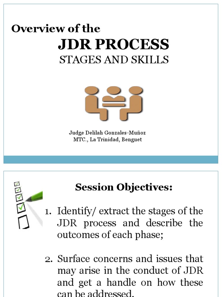 Stages and Skills in the JDR Process | PDF | Settlement (Litigation ...