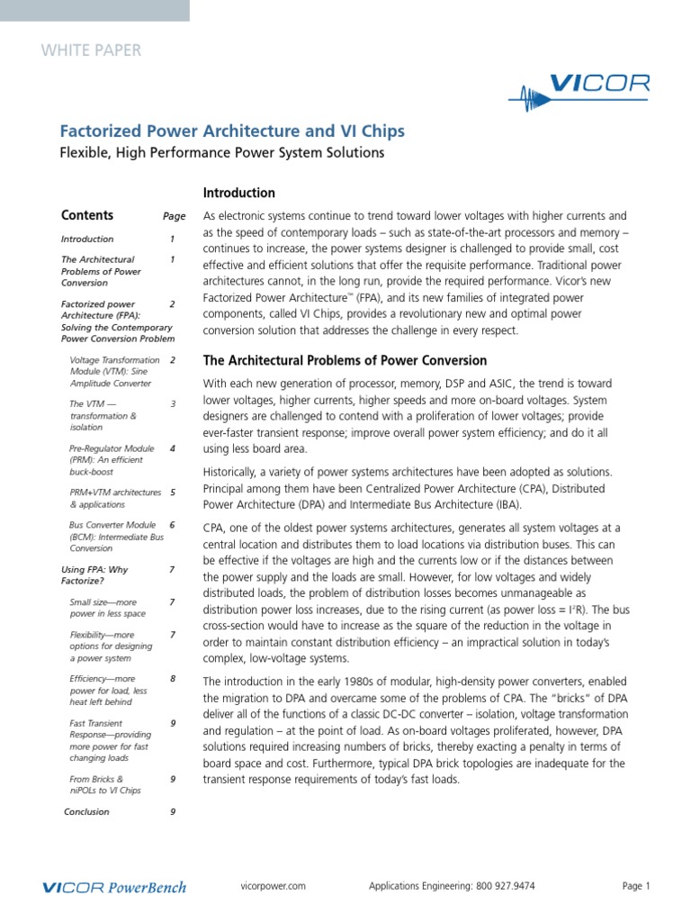 Factorized Power Architecture and VI Chips: White Paper | PDF ...