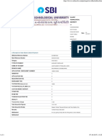 State Bank of India Online Payment Receipt for GTU PhD Fees