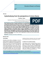 Cyberbullying From The Perspective of Choice Theory: Educational Research and Reviews