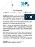 Le Communiqué Du Syndicat National Des Pilotes de Ligne (SNPL) Français ALPA Et Le SNPL Air France